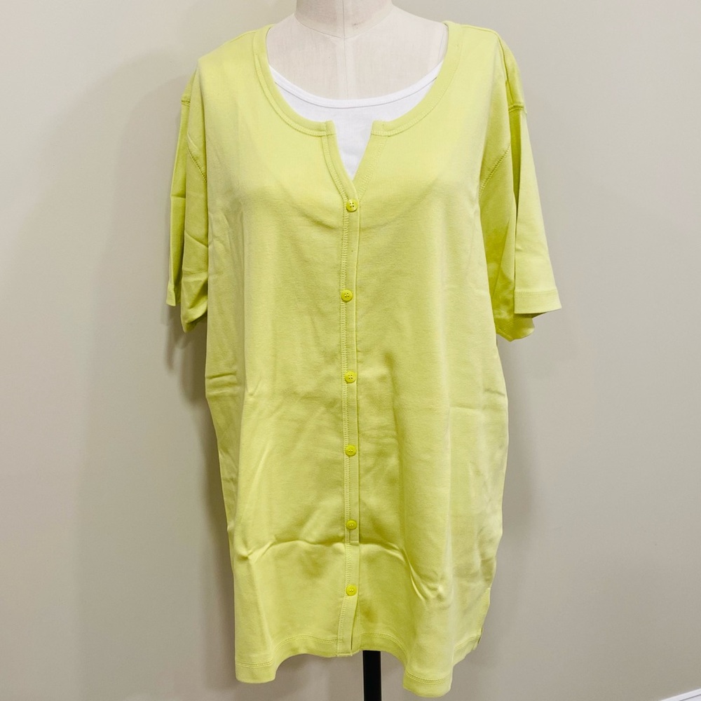 LIZ CLAIBORNE Faux Cardigan Top Size 2X New